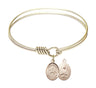 Smooth Bangle Bracelet with a Saint Kateri Equestrian Charm