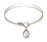 Smooth Bangle Bracelet with a Saint Margaret Mary Alacoque Charm