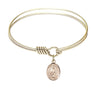 Smooth Bangle Bracelet with a Saint Odilia Charm