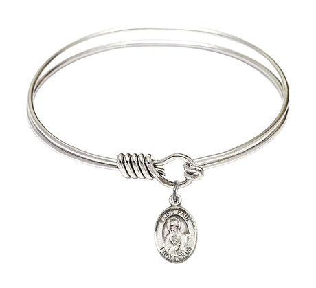 Smooth Bangle Bracelet with a Saint Paul the Apostle Charm
