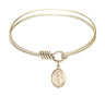 Smooth Bangle Bracelet with a Saint Paul the Apostle Charm
