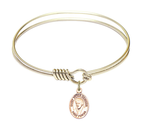 Smooth Bangle Bracelet with a Saint Peter Canisius Charm