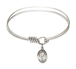 Smooth Bangle Bracelet with a Saint Philomena Charm