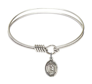 Smooth Bangle Bracelet with a Saint Regina Charm