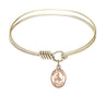 Smooth Bangle Bracelet with a Saint Remigius of Reims Charm