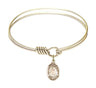 Smooth Bangle Bracelet with a Saint Rose Philippine Duchesne Charm