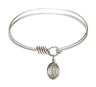Smooth Bangle Bracelet with a Saint Samuel Charm
