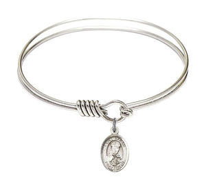 Smooth Bangle Bracelet with a Saint Sarah Charm