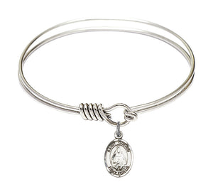 Smooth Bangle Bracelet with a Saint Theodora Charm