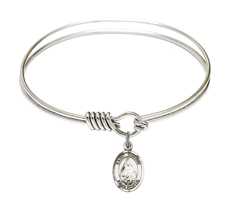 Smooth Bangle Bracelet with a Saint Theodora Charm