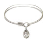 Smooth Bangle Bracelet with a Saint Thomas More Charm