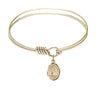 Smooth Bangle Bracelet with a Saint Valentine of Rome Charm