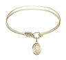 Smooth Bangle Bracelet with a Saint Veronica Charm