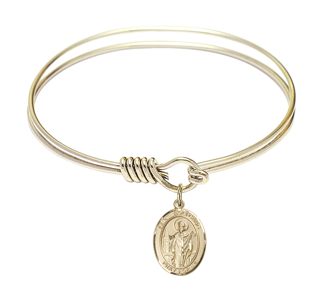 Smooth Bangle Bracelet with a Saint Wolfgang Charm