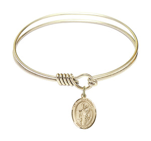 Smooth Bangle Bracelet with a Saint Wolfgang Charm