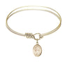 Smooth Bangle Bracelet with a Saint Zachary Charm