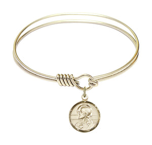 Smooth Bangle Bracelet with a Scapular Charm