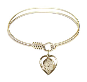 Smooth Bangle Bracelet with a Scapular Charm