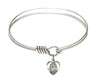 Smooth Bangle Bracelet with a Scapular Charm