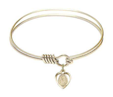 Smooth Bangle Bracelet with a Scapular Charm