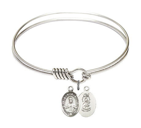 Smooth Bangle Bracelet with a Scapular Charm