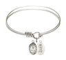 Smooth Bangle Bracelet with a Scapular Charm
