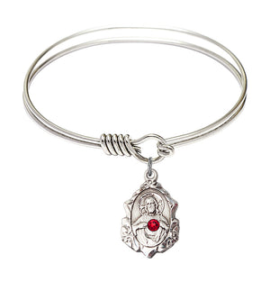 Smooth Bangle Bracelet with a Scapular Charm