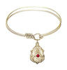 Smooth Bangle Bracelet with a Scapular Charm