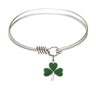 Smooth Bangle Bracelet with a Shamrock Charm