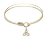 Smooth Bangle Bracelet with a Trinity Irish Knot Charm