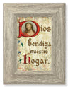 Spanish House Blessing 8x6 Gray Oak Frame