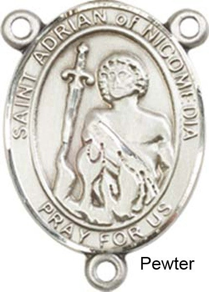 St. Adrian of Nicomedia Rosary Centerpiece Sterling Silver or Pewter