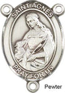 St. Agnes of Rome Rosary Centerpiece Sterling Silver or Pewter