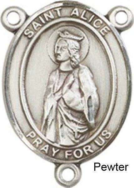 St. Alice Rosary Centerpiece Sterling Silver or Pewter