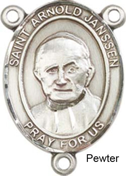 St. Arnold Janssen Rosary Centerpiece Sterling Silver or Pewter