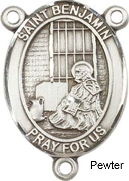 St. Benjamin Rosary Centerpiece Sterling Silver or Pewter