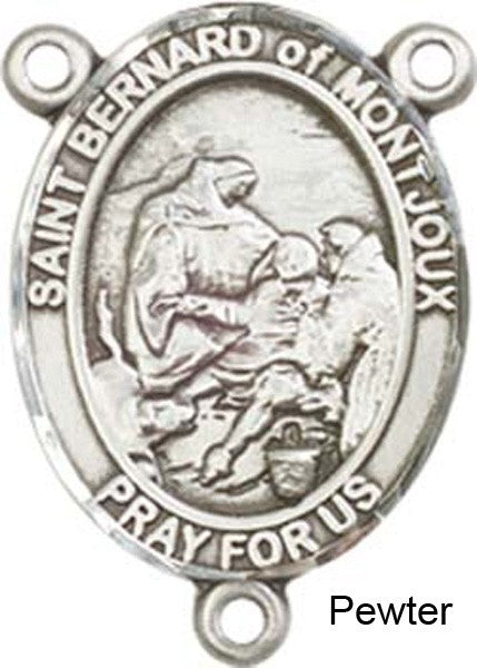 St. Bernard of Montjoux Rosary Centerpiece Sterling Silver or Pewter