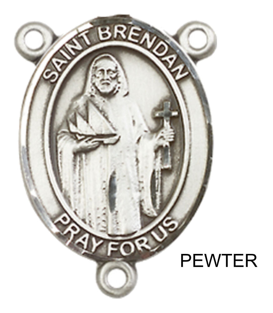 St. Brendan the Navigator PLAIN BACK Rosary centerpiece