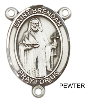 St. Brendan the Navigator PLAIN BACK Rosary centerpiece