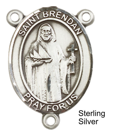 St. Brendan the Navigator PLAIN BACK Rosary centerpiece