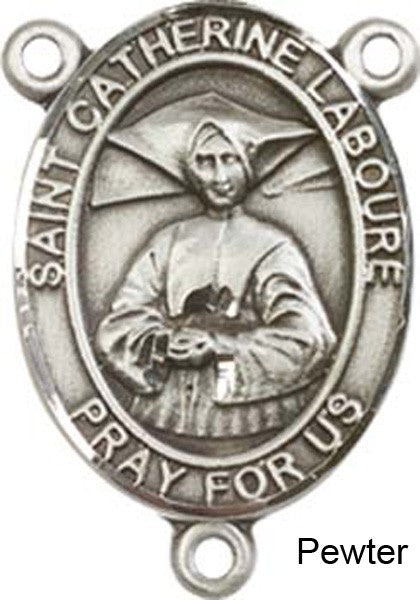 St. Catherine Laboure Rosary Centerpiece Sterling Silver or Pewter