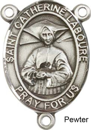 St. Catherine Laboure Rosary Centerpiece Sterling Silver or Pewter