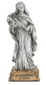 Saint Catherine of Siena Pewter Statue 4 Inch