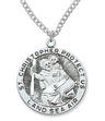 St. Christopher Land, Sea, Air Medal Sterling Silver - 1 1/8 inch
