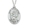 St. Christopher Medal Sterling Silver Wide Oval for Boys