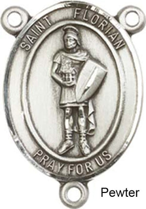 St. Florian Rosary Centerpiece Sterling Silver or Pewter