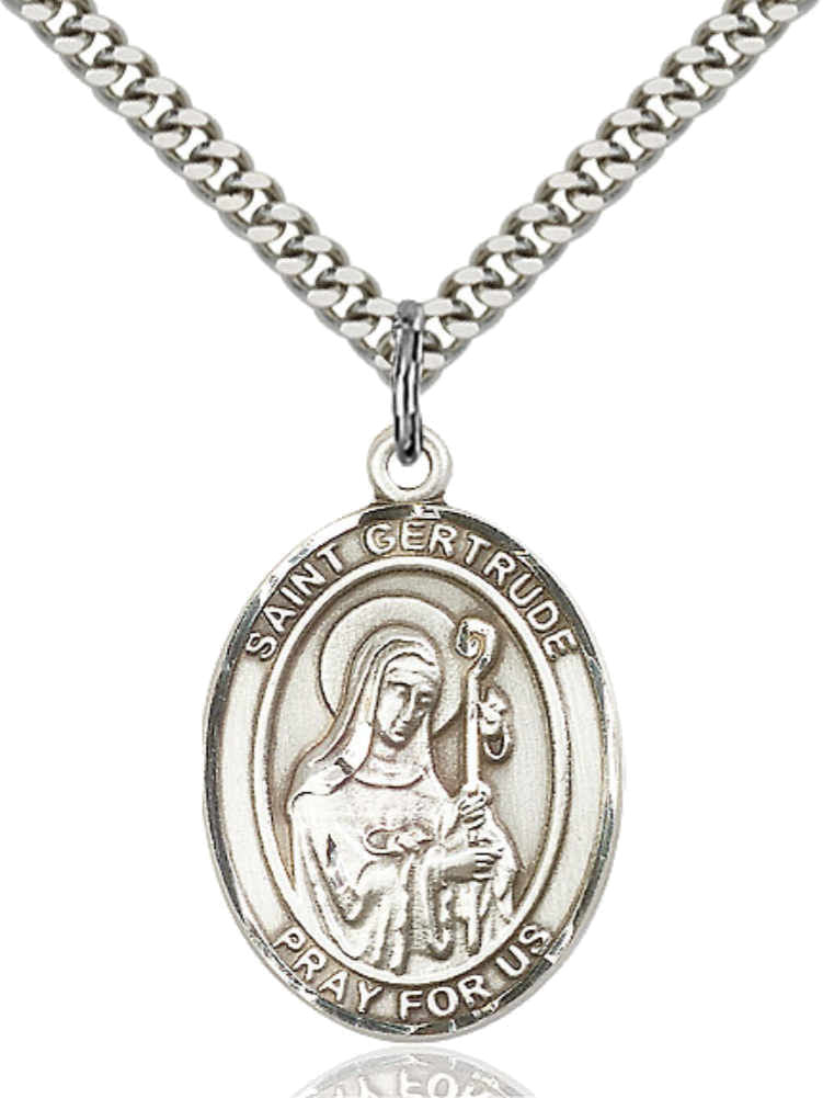 **聖ゲルマヌス（Saint Germain）**のメダイ St-Gertrude-of-Nivelles-