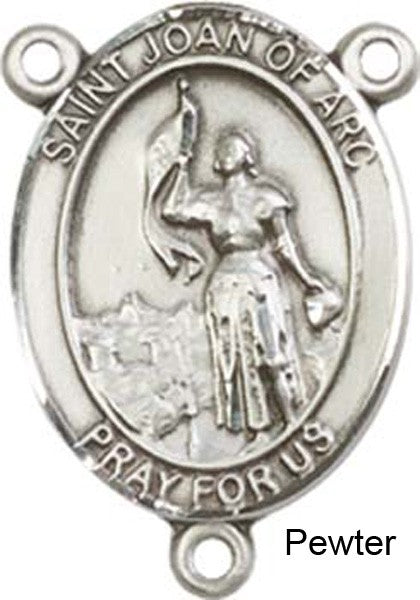 St. Joan of Arc Rosary Centerpiece Sterling Silver or Pewter