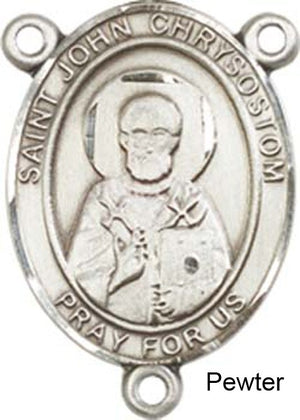 St. John Chrysostom Rosary Centerpiece Sterling Silver or Pewter