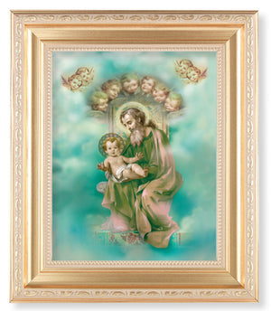 St. Joseph with Angels 8x10 Framed Print Under Glass